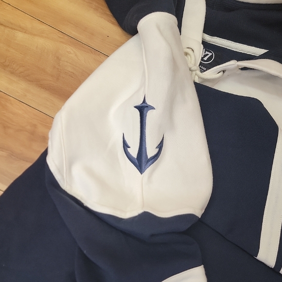 Seattle Kraken Size LARGE NHL 47 Brand Hockey Lace Up Pullover Hoodie Mens Fit. - Picture 10 of 13